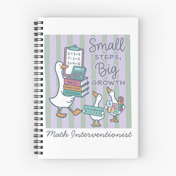 Item preview, Small Steps Big Growth Math Interventionist Teacher Duck Education Graphic designed and sold by NoirLuxeStudio.