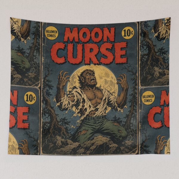 Item preview, Vintage Halloween Cover Art: Werewolf Full Moon Transformation designed and sold by bapupa.