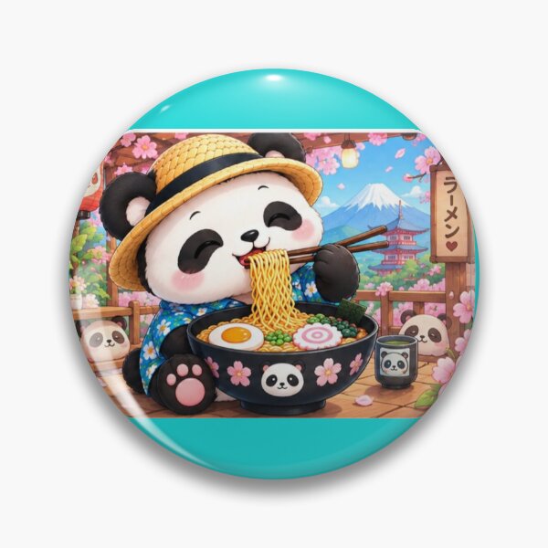 Item preview, Kawaii Panda Eating Ramen – Cute Foodie Panda designed and sold by MushArtist.
