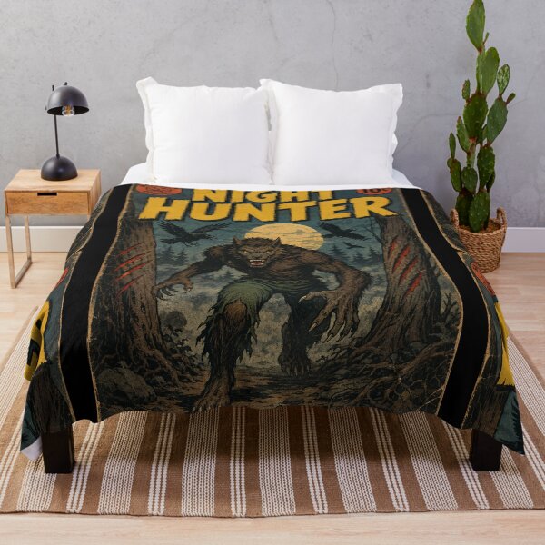 Item preview, Vintage Halloween Cover Art: Werewolf Haunted Forest Hunt designed and sold by bapupa.