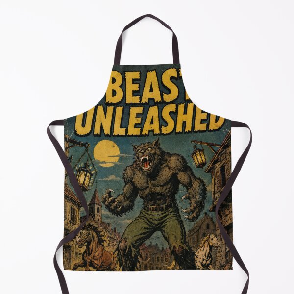 Item preview, Vintage Halloween Cover Art: Werewolf Village Midnight designed and sold by bapupa.