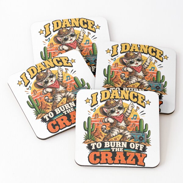 Item preview, I Dance To Burn Off The Crazy – Cowboy Cat T-Shirt – Funny Self Love Western Cat Graphic Tee designed and sold by Artimax-Studio.
