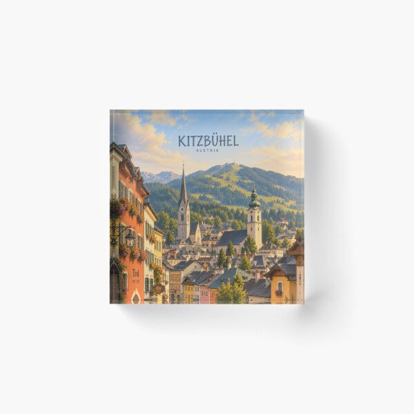 Item preview, Kitzbühel Painterly Tyrolean City Impression designed and sold by MichaeIRellov.