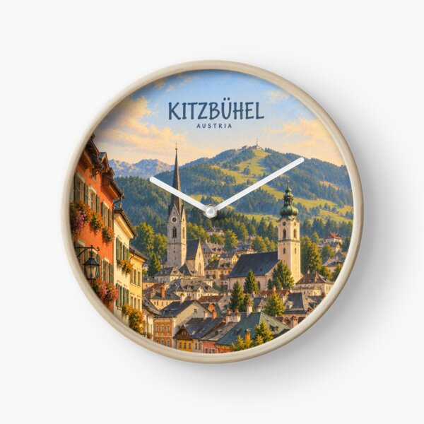 Item preview, Kitzbühel Painterly Tyrolean City Impression designed and sold by MichaeIRellov.
