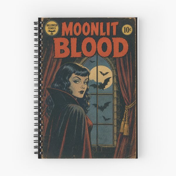 Item preview, Vintage Halloween Cover Art: Gothic Vampire Girl Moonlit designed and sold by bapupa.