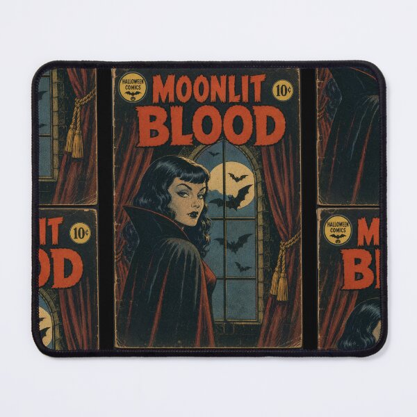 Item preview, Vintage Halloween Cover Art: Gothic Vampire Girl Moonlit designed and sold by bapupa.