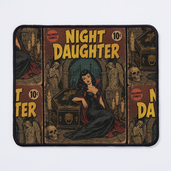 Item preview, Vintage Halloween Cover Art: Sinister Vampire Girl Castle Crypt designed and sold by bapupa.