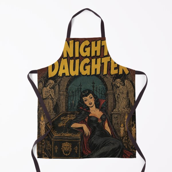 Aperçu de l'œuvre Illustration de couverture vintage pour Halloween : Crypte du château d'une sinistre fille vampire créée et vendue par bapupa.
