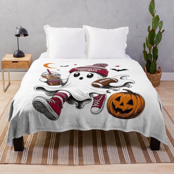 Item preview, Spooky Ghost Football Fan Halloween Coffee designed and sold by AristonCui.