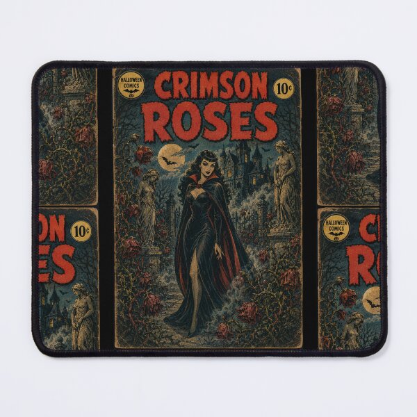 Item preview, Vintage Halloween Cover Art: Vampire Girl Haunted Rose Garden designed and sold by bapupa.