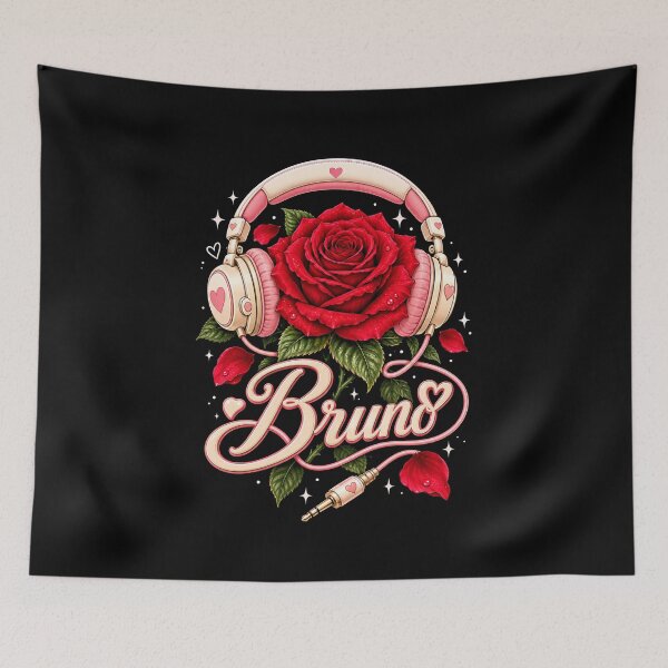 Item preview, Bruno Red Rose Headphones Music Lover Design designed and sold by Abigaildixon92.