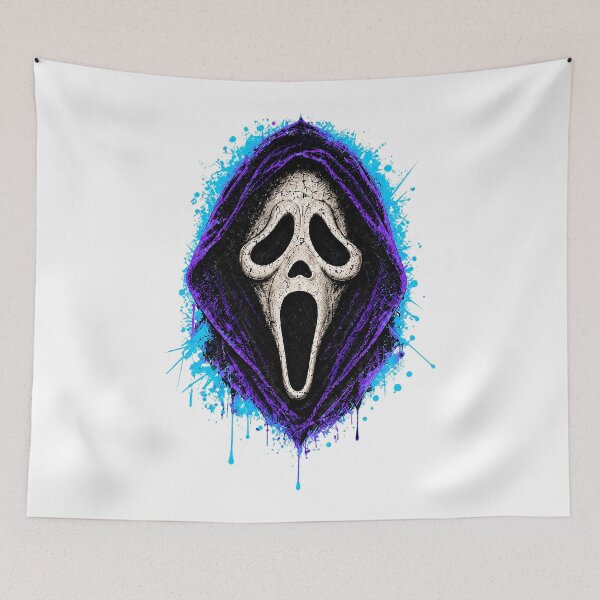 Item preview, Ghostface Purple Hood Blue Paint Splatter Horror Graphic designed and sold by DYALEEZ-XCR.