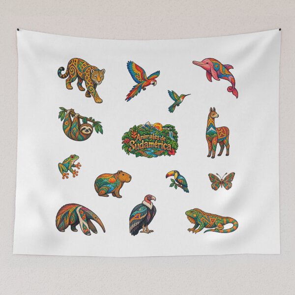 Item preview, Animals of South America – colorful art sticker sheet designed and sold by sabantha.