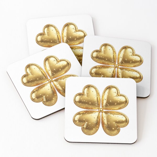 Item preview, Metallic Gold Glossy Clover | Luxury Gold Foil Lucky Charm | Shiny 3D Gold Clover Clip Art designed and sold by HoMya.