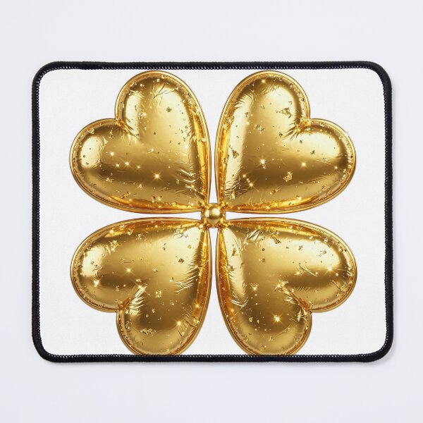 Item preview, Metallic Gold Glossy Clover | Luxury Gold Foil Lucky Charm | Shiny 3D Gold Clover Clip Art designed and sold by HoMya.