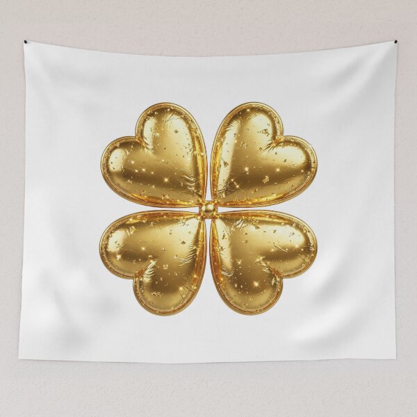 Item preview, Metallic Gold Glossy Clover | Luxury Gold Foil Lucky Charm | Shiny 3D Gold Clover Clip Art designed and sold by HoMya.