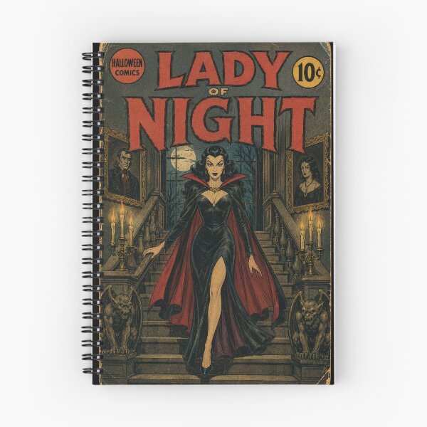 Item preview, Vintage Halloween Cover Art: Gothic Vampire Woman Midnight Manor designed and sold by bapupa.