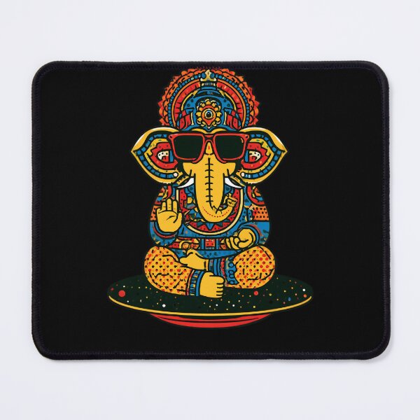 Item preview, Cool Elephant Blessing Pose Black Red Base UFO Contemporary Pop Art designed and sold by PANNARUK THAILAND.