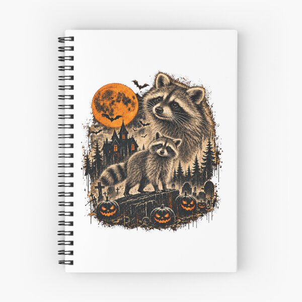 Item preview, Spooky Raccoon Halloween Haunted House Cemetery Vintage Graphic designed and sold by DYALEEZ-XCR.