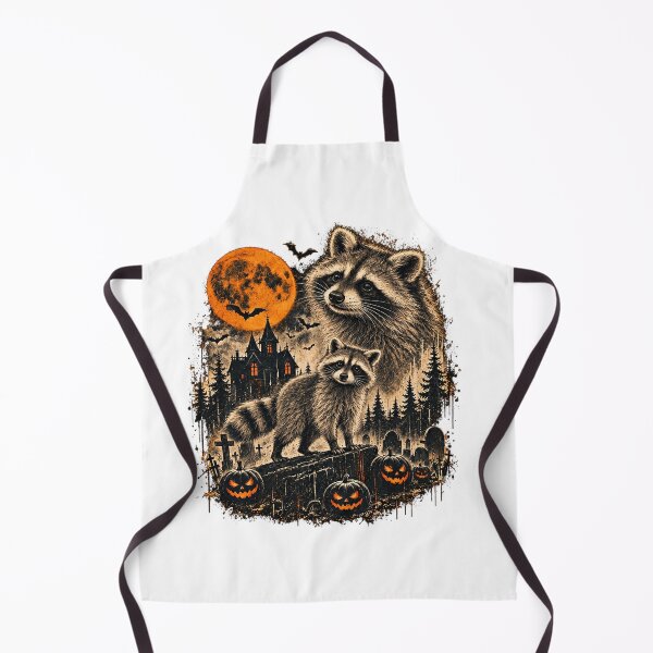 Item preview, Spooky Raccoon Halloween Haunted House Cemetery Vintage Graphic designed and sold by DYALEEZ-XCR.