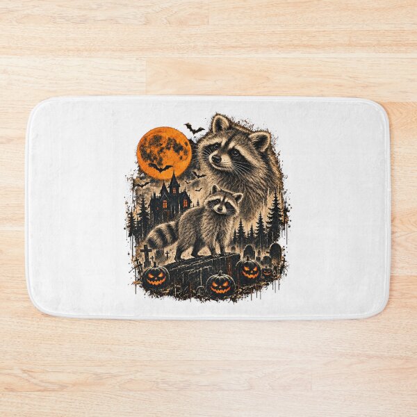 Item preview, Spooky Raccoon Halloween Haunted House Cemetery Vintage Graphic designed and sold by DYALEEZ-XCR.