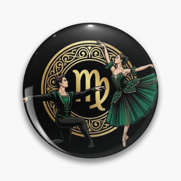 Item preview, Mystical Virgo Ballet – Emerald Green Dance Couple & Zodiac Sign designed and sold by Addy77shop.