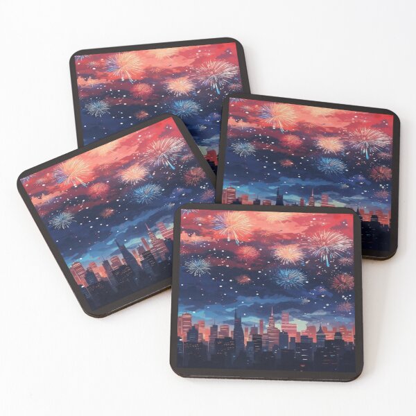 Item preview, Colorful Fireworks City Celebration Artwork  designed and sold by NivyasArtistry.