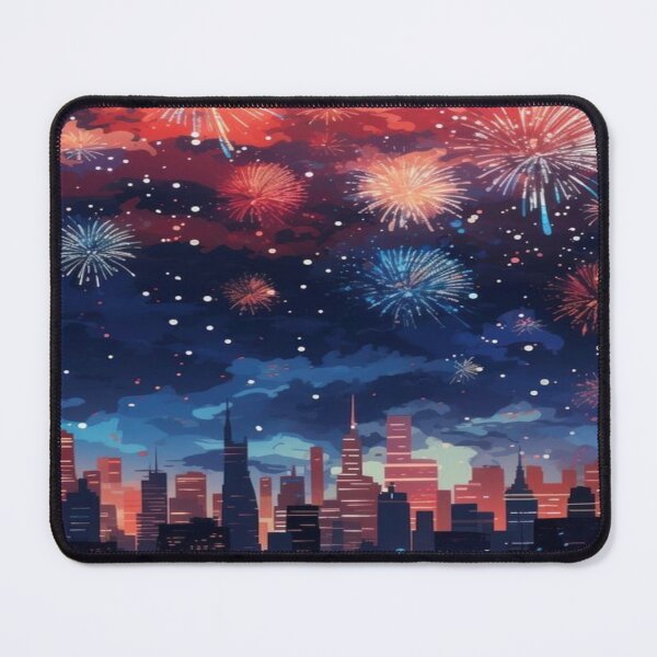 Item preview, Colorful Fireworks City Celebration Artwork  designed and sold by NivyasArtistry.
