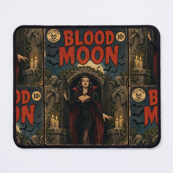 Item preview, Vintage Halloween Cover Art: Sinister Vampire Woman Moonlit Crypt designed and sold by bapupa.