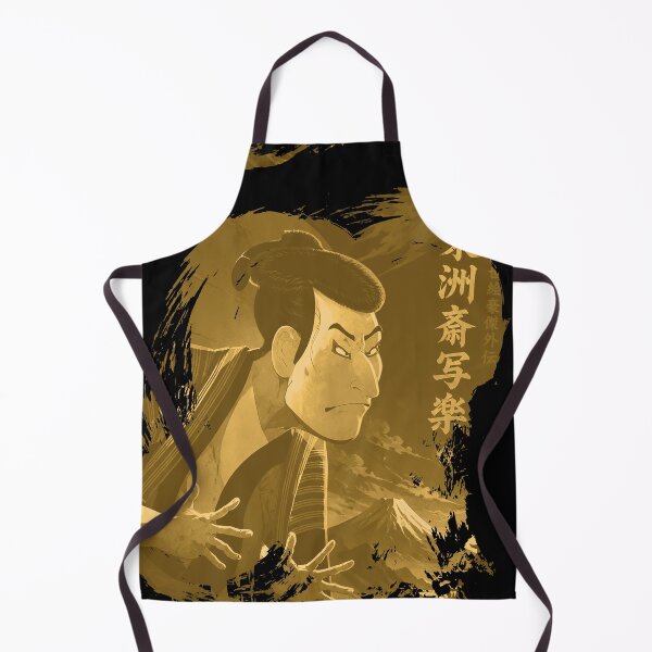 Item preview, Sharaku Kabuki Samurai | Edo Japan Ukiyo-e Street Sumie Art GOLD designed and sold by RhymeArc.