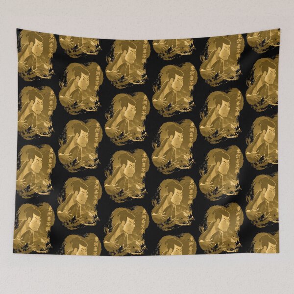Item preview, Sharaku Kabuki Samurai | Edo Japan Ukiyo-e Street Sumie Art GOLD designed and sold by RhymeArc.