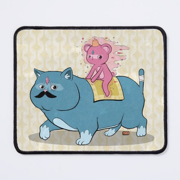 Item preview, Blue Cat with Mustache Carrying Friend Art designed and sold by DRP-art.