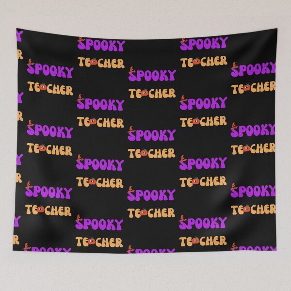 Item preview, Groovy Spooky Teacher Retro Halloween Pumpkin Apple designed and sold by mumchaosdesigns.