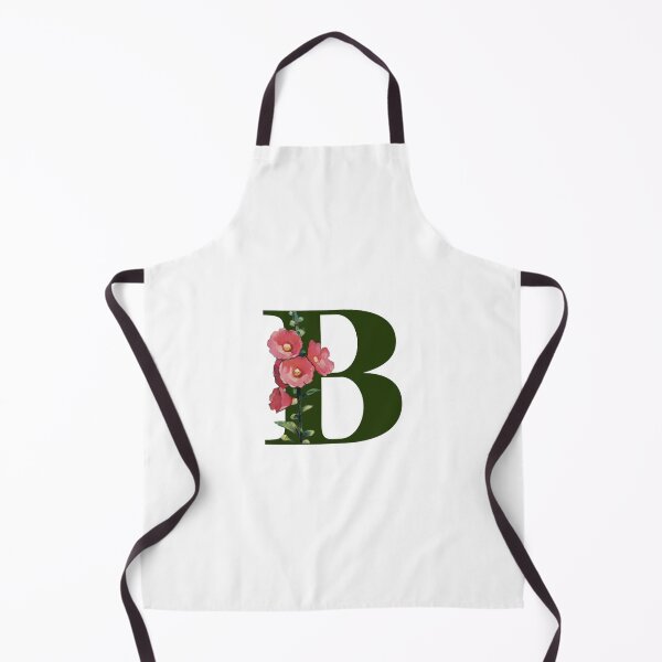 Item preview, Letter B Initial with Pink Hollyhock Flowers Alphabet designed and sold by JoyfulWhimsy.