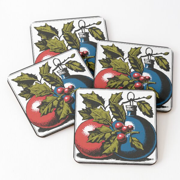 Item preview, Vintage Woodcut Christmas Ornaments with Holly designed and sold by colorful-white.