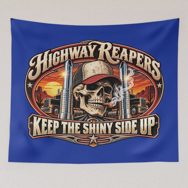 Item preview, Highway Reapers | Keep The Shiny Side Up | Skeleton Trucker Cigar Art designed and sold by NomadForge.