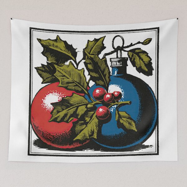 Item preview, Vintage Woodcut Christmas Ornaments with Holly designed and sold by colorful-white.