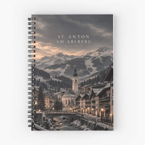Item preview, St. Anton Cinematic Monochrome Alpine Artwork designed and sold by MichaeIRellov.
