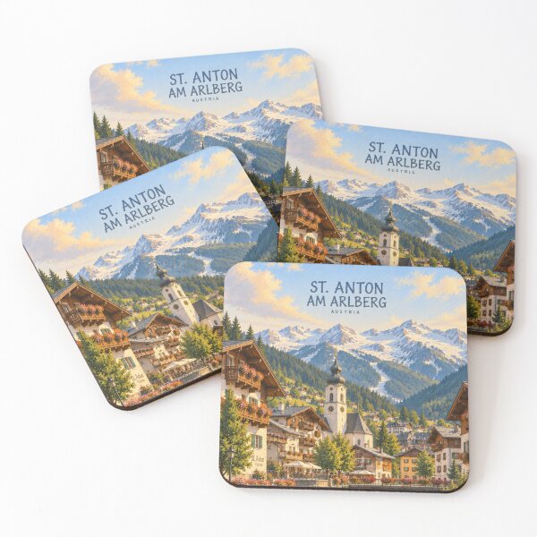 Item preview, St. Anton Painterly Alpine Village Impression designed and sold by MichaeIRellov.