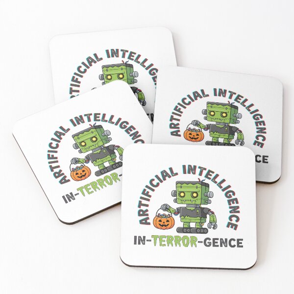Item preview, Artificial Intelligence In Terror Gence Frankenstein Robot Halloween Pun designed and sold by Studio_88.