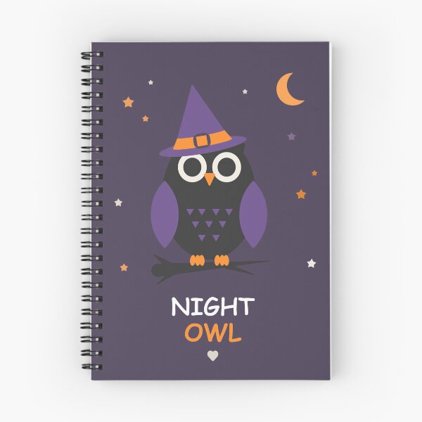 Item preview, Cute Halloween Owl in Witch Hat Night Stars designed and sold by OlhaTironArt.