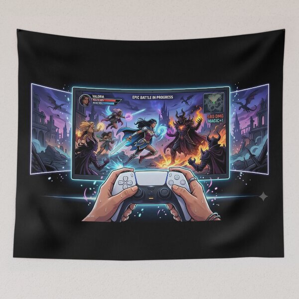Item preview, Epic RPG Battle POV - Aesthetic Fantasy Gaming T-Shirt designed and sold by Addy77shop.