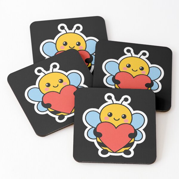 Item preview, Cute Kawaii Bee Holding Heart Bee Mine Valentine designed and sold by Vision Crafted.