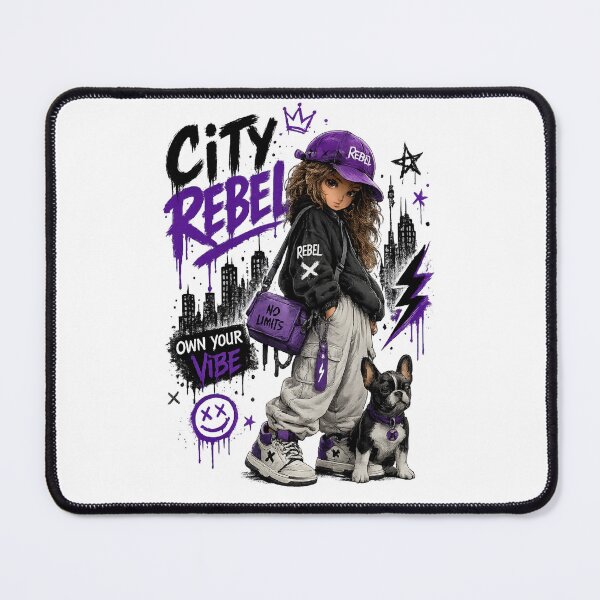 Item preview, City Rebel Girl – Purple Urban Streetwear designed and sold by Onviton.