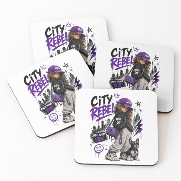 Item preview, City Rebel Girl – Purple Urban Streetwear designed and sold by Onviton.