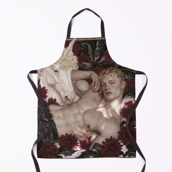Item preview, Man with Unicorn in Crimson Florals designed and sold by JaimeLikes.