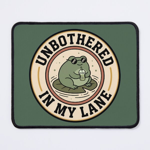 Item preview, Unbothered In My Lane Retro Frog Badge designed and sold by DripCultureLab.