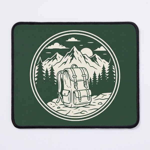 Item preview, Vintage Hiking Backpack - Mountain Trail Outdoor Line Art Badge Sticker designed and sold by MissoStudio.