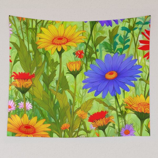 Item preview, Colorful summer flower meadow designed and sold by peterhlorenz.
