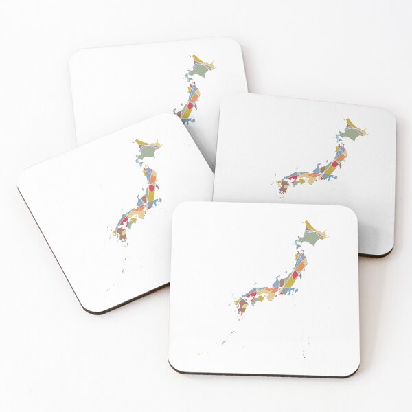 Item preview, Muted Multicolour Japan Map - Colourful Prefectures Line Art designed and sold by iampaulmorris.